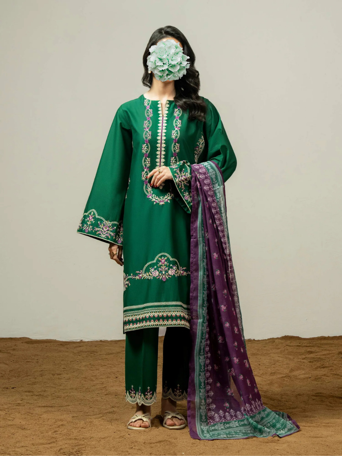 3 Piece Lawn Suit-Embroidered view 3