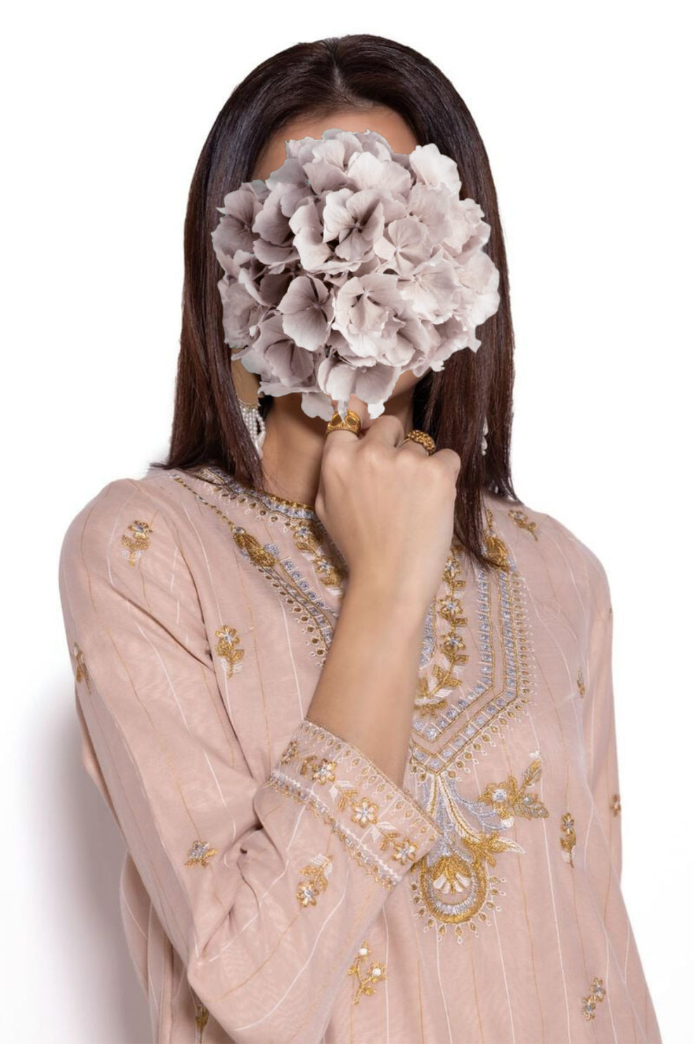 Embroidered | Cotton Zari Organza | Kurta view 2