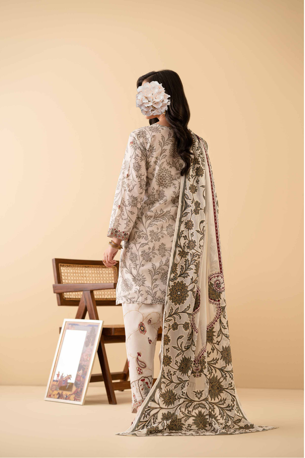3 Piece - Printed Embroidered Suit - PE25-467 view 4