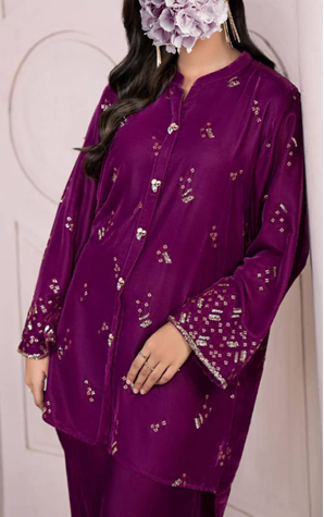 Embroidered Velvet Suit