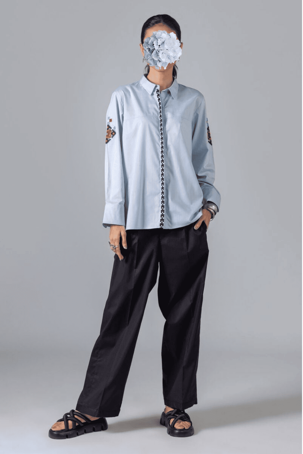 Embroidered | Crosshatch Poplin | Shirt