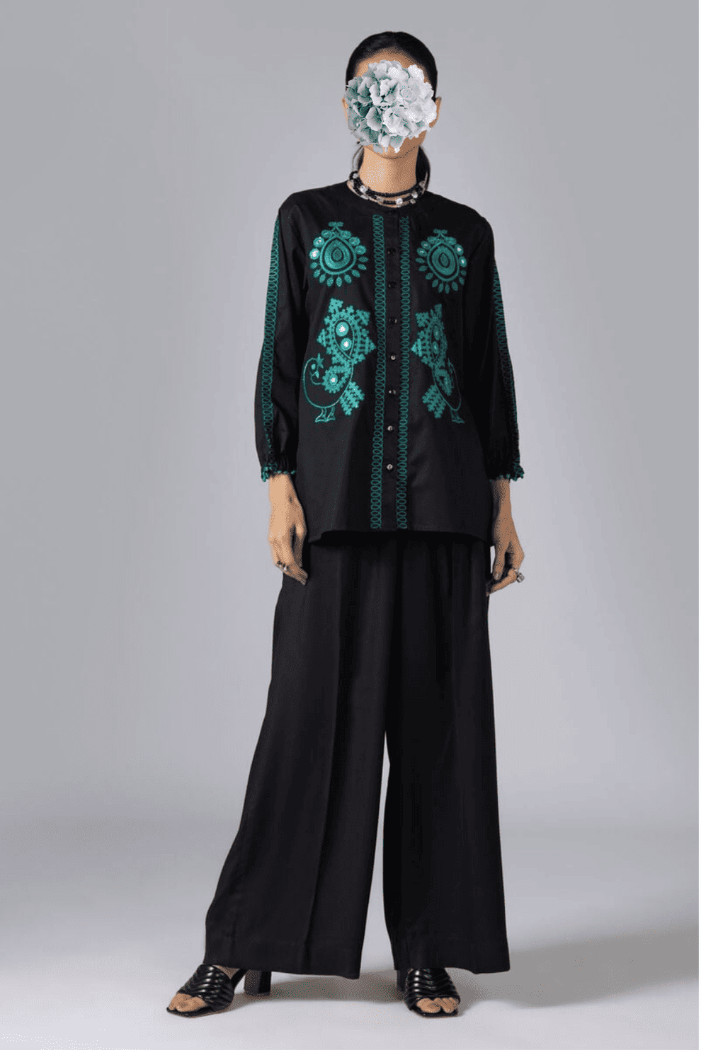 Embroidered | Crosshatch Poplin | Blouse