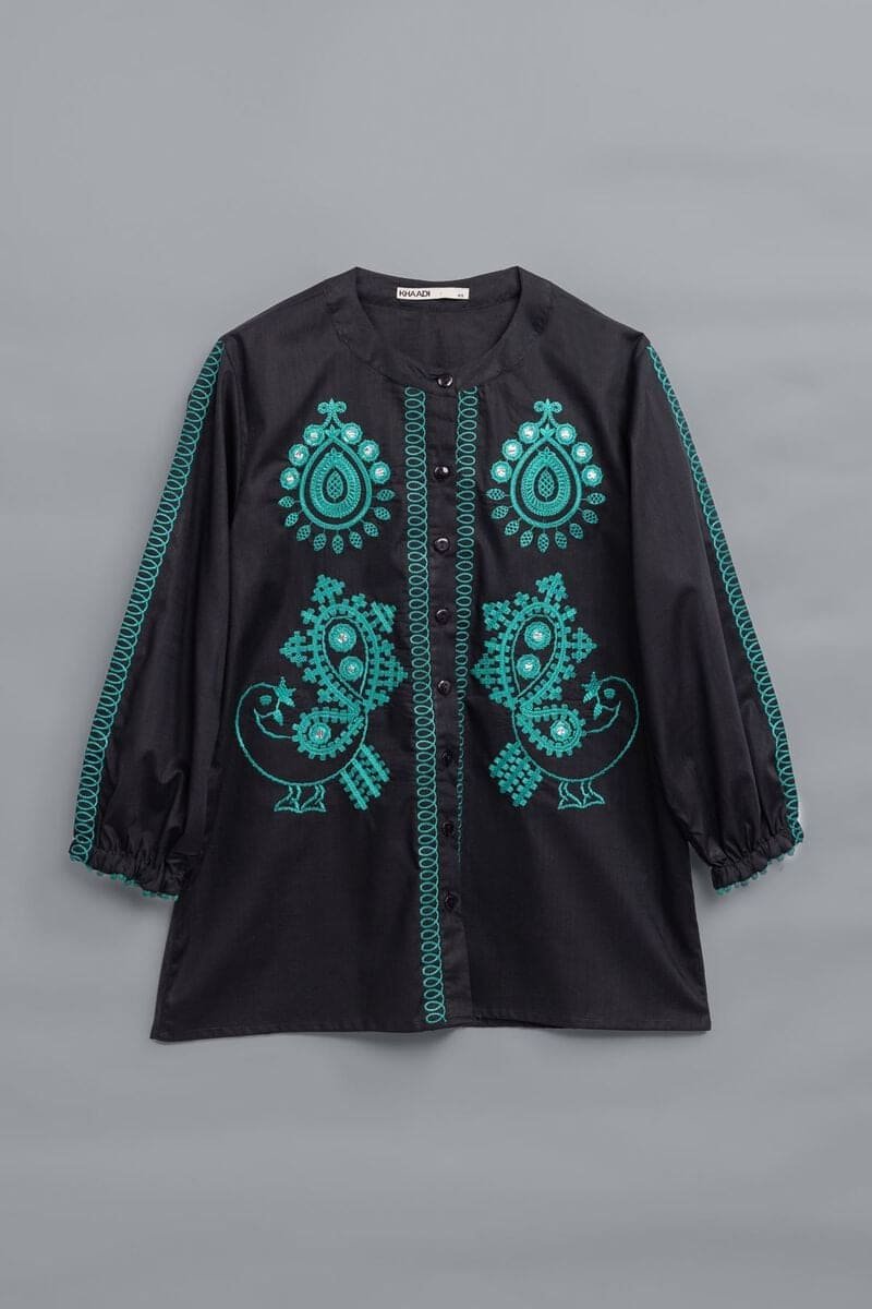 Embroidered | Crosshatch Poplin | Blouse view 2