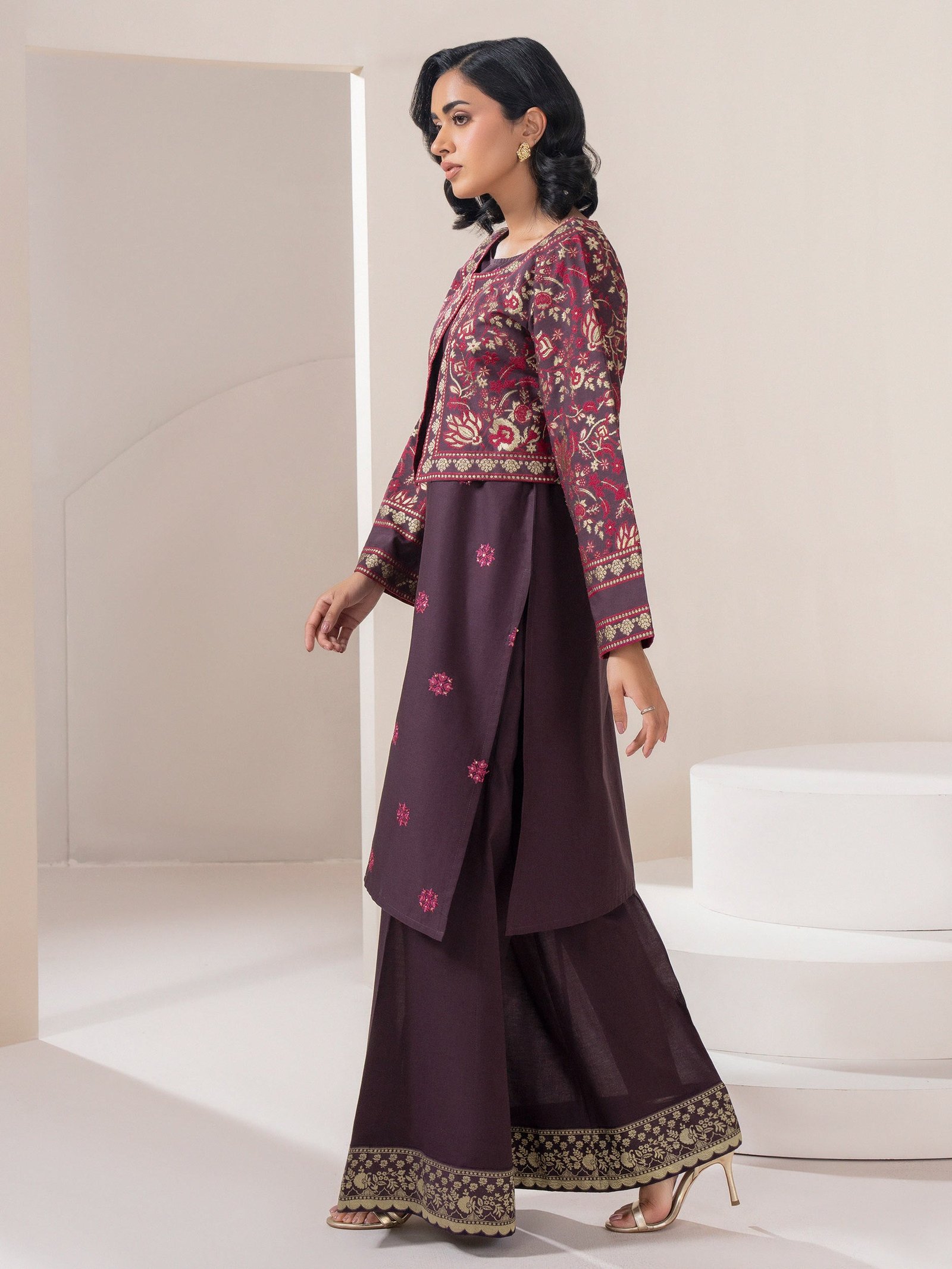 2 Piece Jacquard Suit-Embroidered (Pret) view 3