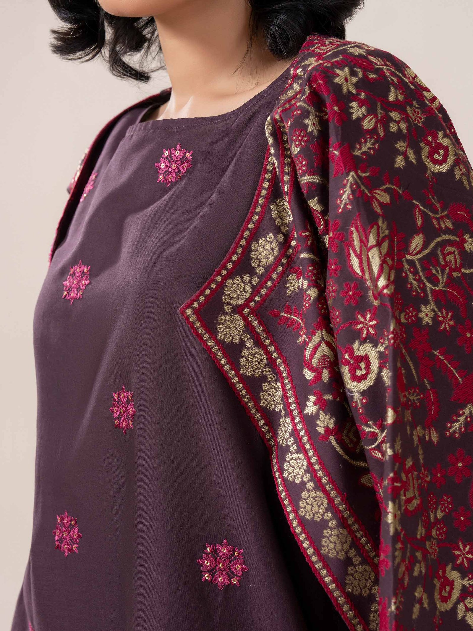 2 Piece Jacquard Suit-Embroidered (Pret) view 6